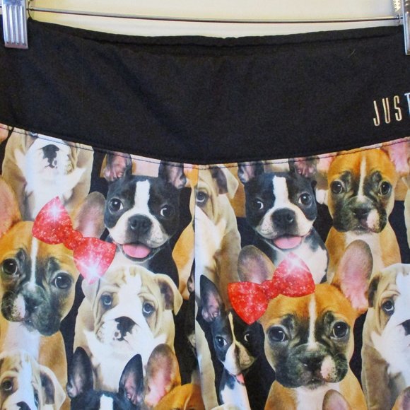 Justice Active Girls Dog Puppy Leggings Black/Multi-color, Stretch, Size 16 Plus - Picture 2 of 10